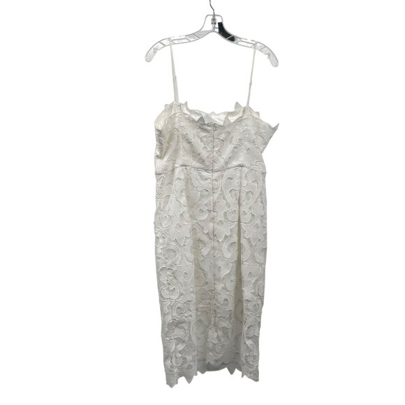 BARDOT Womens Lace Midi Sheath Dress Spaghetti Straps White Size 12 Zip - Picture 7 of 9